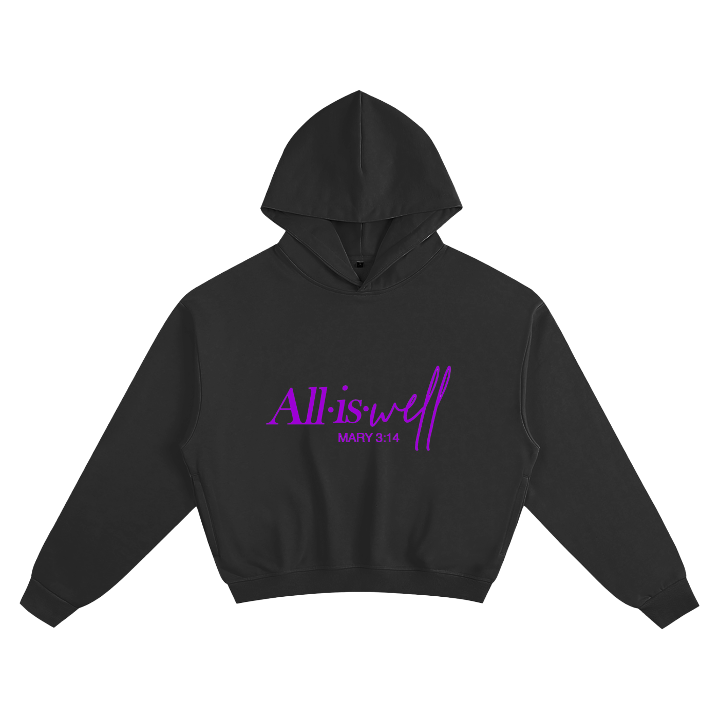 All Is Well Mary 3:14 Unisex Boxy Hoodie