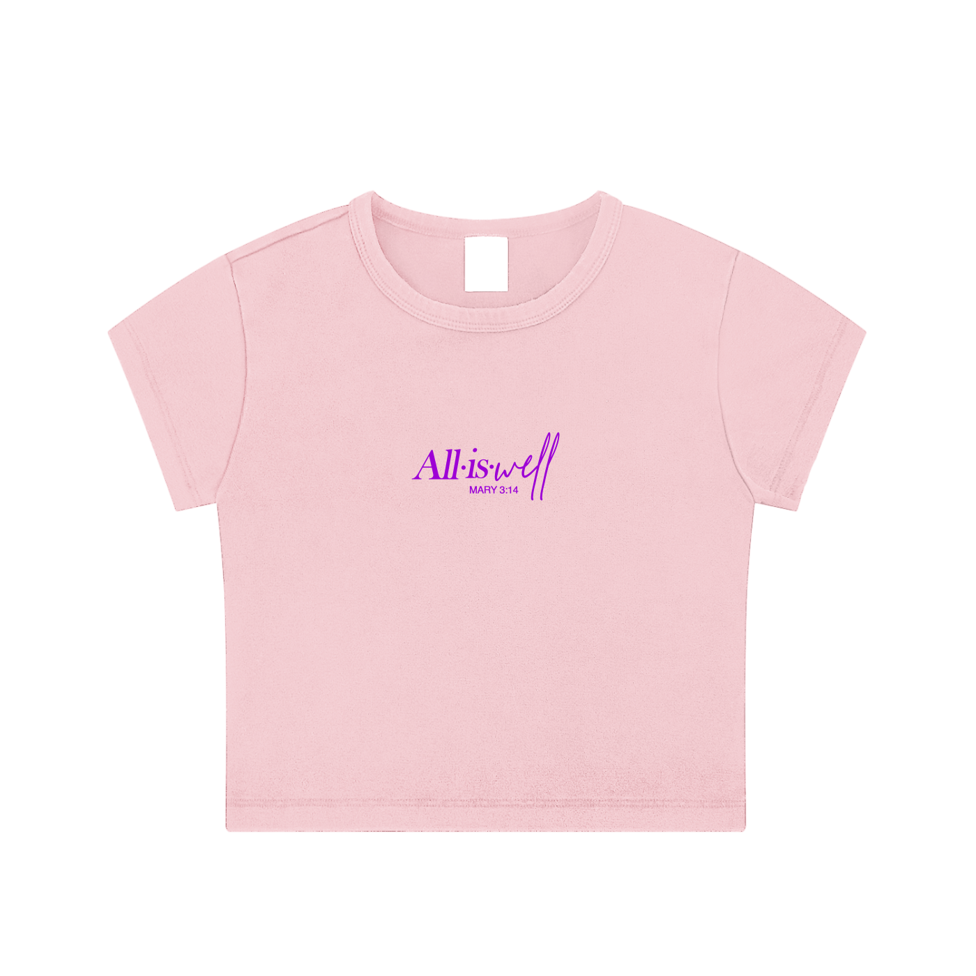 All Is Well Mary 3:14 Snow Washed Crop Top