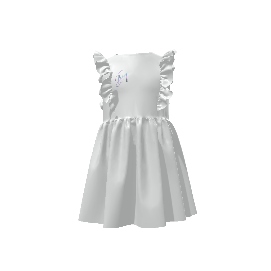All-Over Print Girls Ruffle Trim Dress