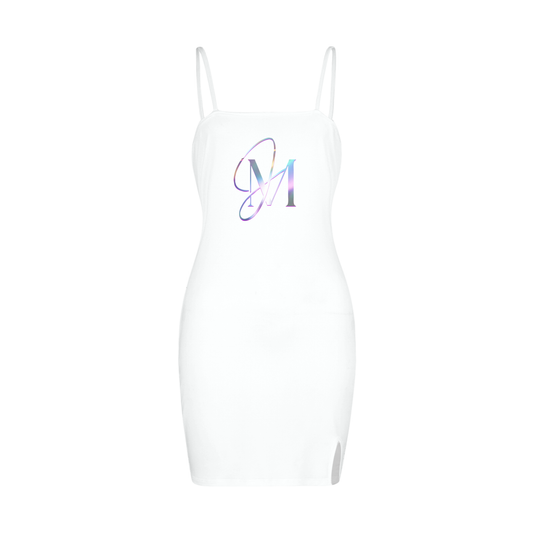 All-Over Print Split Slide Cami Bodycon Dress