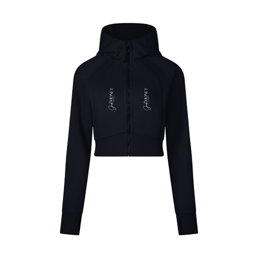 Ciara Cropped Zip-Through Hoodie